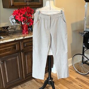 Nurture Dress Pants Tan Textured Trousers Elastic Back Waist Womens 6